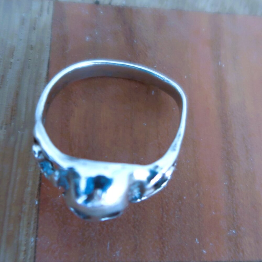 925 Sterling Silver Scary Skull Ring Sz 10.5 Goth Biker Statement - Bend in Band - Picture 5 of 8
